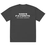 Gods Favorite Nj resident Black Oversized faded t-shirt