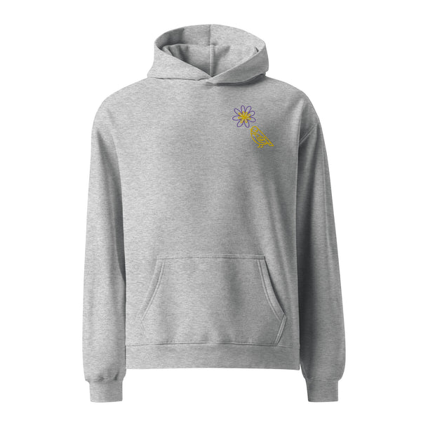 New Jersey vs Everyone State Flower & Bird Grey Oversized Hoodie